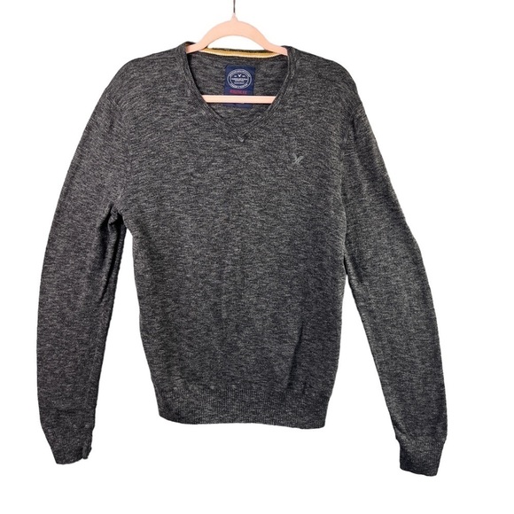American Eagle V-Neck Sweater Long Sleeve Gray Men's Size M - Picture 1 of 7
